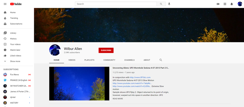 Wilbur Allen YouTube channel B